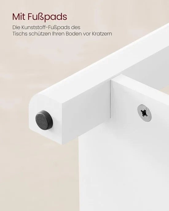 Furnstar Salontafel 80x80x45 cm – Met 2 Grote Lades & Open Vak – Veel Opbergruimte – Maritieme Stijl – Walnootbruin/Wit