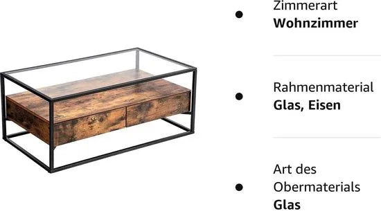 FurnStar - salontafel - Bijzettafel - 106x57x45cm – Bruin