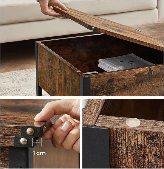 FurnStar - Salontafel - Opbergtafel - 100x55x47cm – Bruin