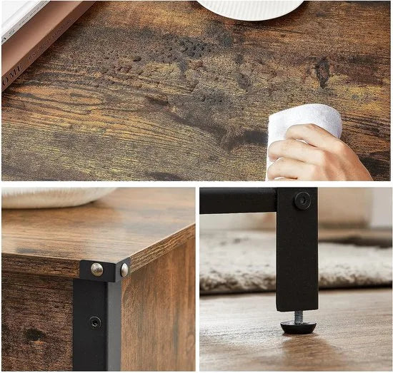 FurnStar - Salontafel - Opbergtafel - 100x55x47cm – Bruin