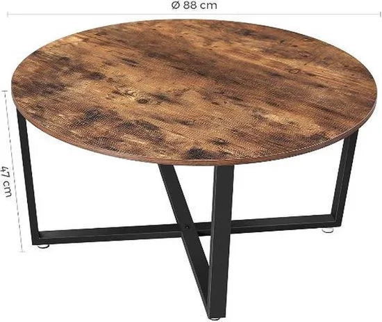 FurnStar - Salontafel - Ronde tafel - Hout - Bruin - 88x88x47