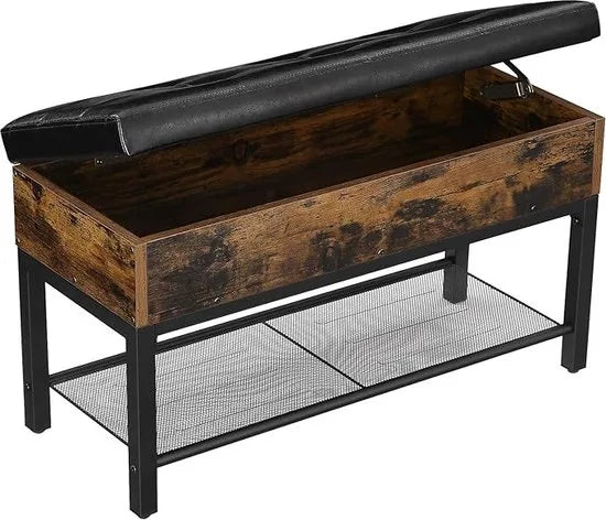 FurnStar schoenbank - Schoenenrek - Opbergruimte onder de zitting - Schoenenkast - 150 kg draagvermogen - ‎70 x 30 x 45 cm