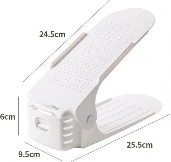 FurnStar - Schoenen Opbergsysteem Verstelbaar – Schoenenrek Schoenenkast Schoen Organizer – Set van 12 Wit