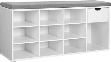FurnStar schoenenbank - Opbergbank - 104x30x48cm - Wit