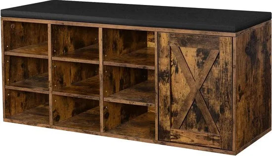 FurnStar schoenenbank - Opbergbank - 104x30x48cm - Wit – 110 x 30 x 48cm