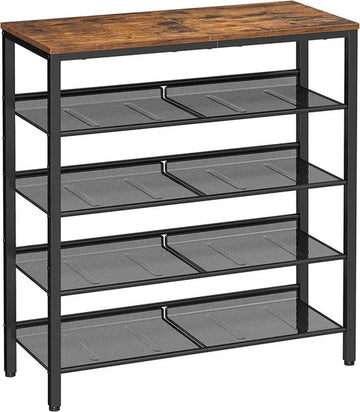 FurnStar - schoenenrek - 4 Planken - 93×75×30cm - Bruin