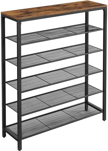 FurnStar schoenenrek - 5 Planken - 100x30x110cm - Bruin