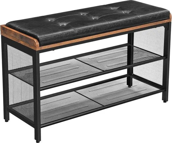 Furnstar schoenenrek - 80x30x48 cm- bruin - zwart
