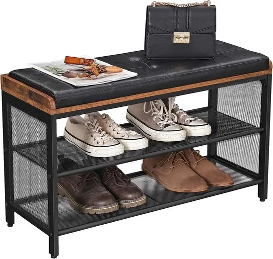Furnstar schoenenrek - 80x30x48 cm- bruin - zwart