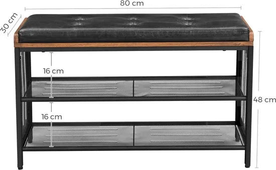 Furnstar schoenenrek - 80x30x48 cm- bruin - zwart