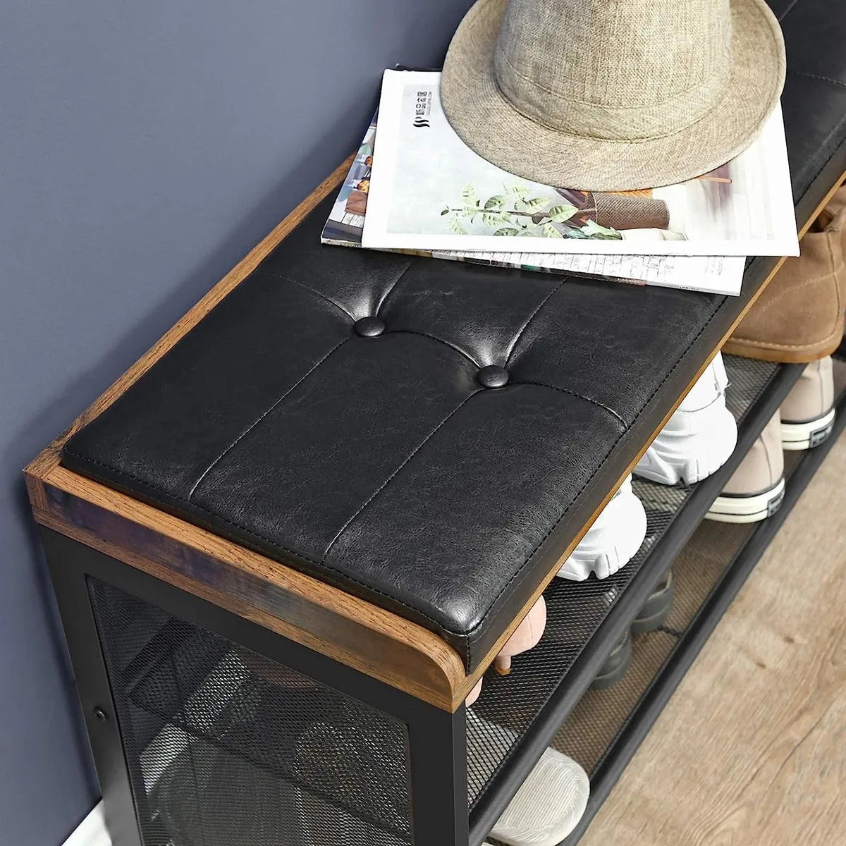 Furnstar schoenenrek - 80x30x48 cm- bruin - zwart
