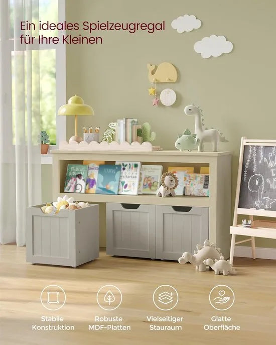 FurnStar - Schoenenrek – Ruimtebesparend, Stabiel En Verstelbaar – Met Wielen - Ideaal Voor Woonkamer, Hal & Slaapkamer - Schoenenrek Hout – 30 x 102 x 60 cm – Zandbeige