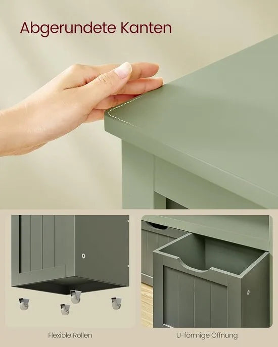 Furnstar - Schoenenrek – Ruimtebesparend - Stabiel en Verstelbaar – Met wielen - Ideaal voor Woonkamer - Hal & Slaapkamer - Schoenenrek hout – 30 x 102 x 60 cm – Zandbeige
