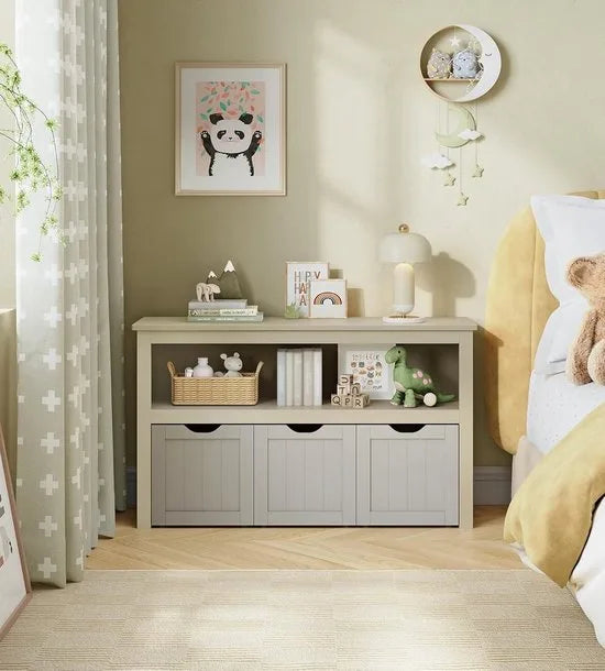 FurnStar - Schoenenrek – Ruimtebesparend, Stabiel En Verstelbaar – Met Wielen - Ideaal Voor Woonkamer, Hal & Slaapkamer - Schoenenrek Hout – 30 x 102 x 60 cm – Zandbeige