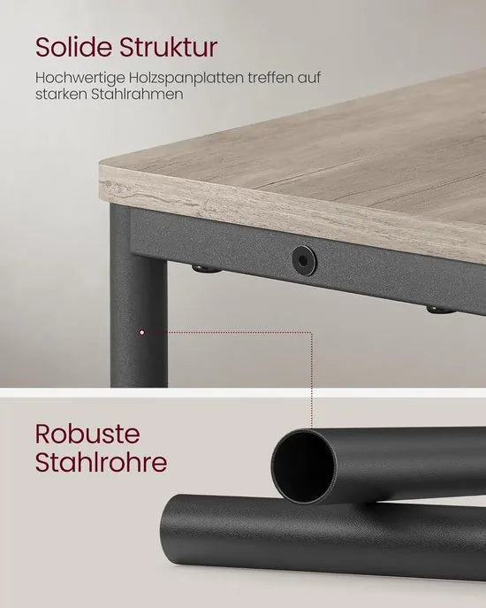 FurnStar – Smalle bijzettafel – Nachtkastje met oplaadfunctie – 3 planken & tijdschriftenhouder – 18 x 45 x 58 cm – Greige gemêleerd-inktzwart