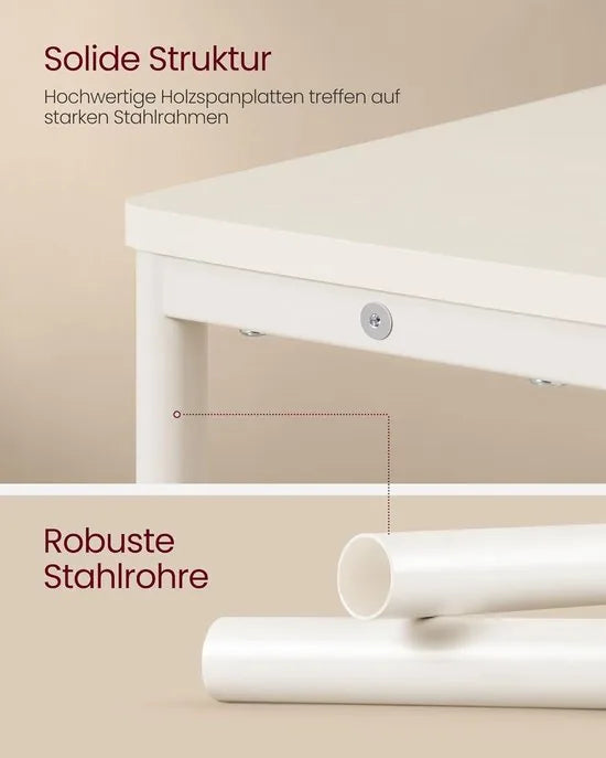 FurnStar – Smalle bijzettafel – Nachtkastje met oplaadfunctie – 3 planken & tijdschriftenhouder – 18 x 45 x 58 cm – Crèmewit