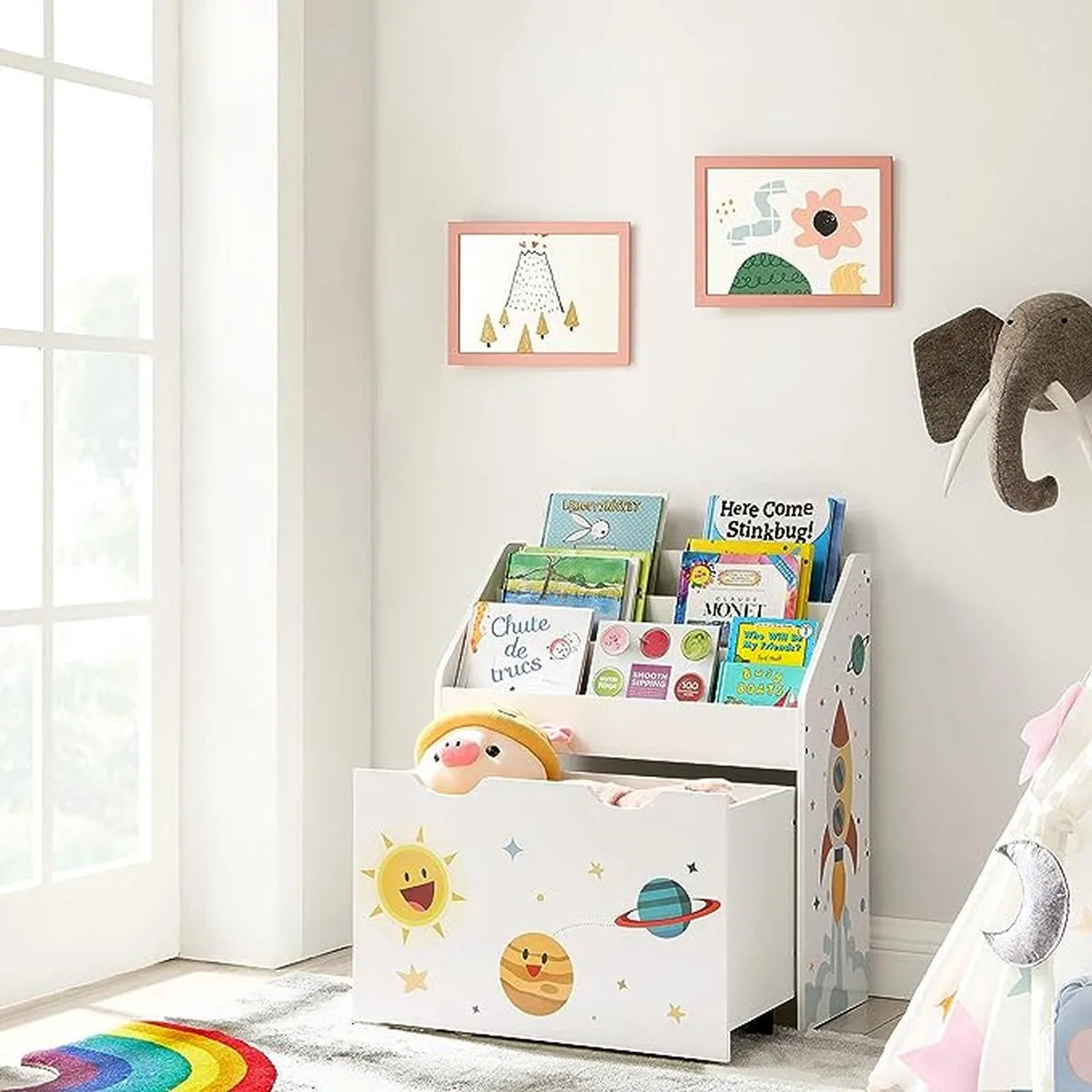 FurnStar - Speelgoedkast - Kinder boekenkast - Kinderkamer boekenrek - Boekenrek - 63x30x70cm