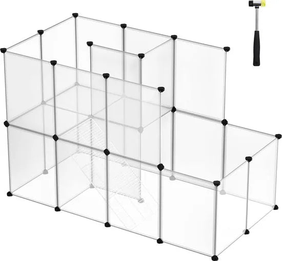 FurnStar - Speelren voor cavia's - Modulair - Kunststof - Transparant
