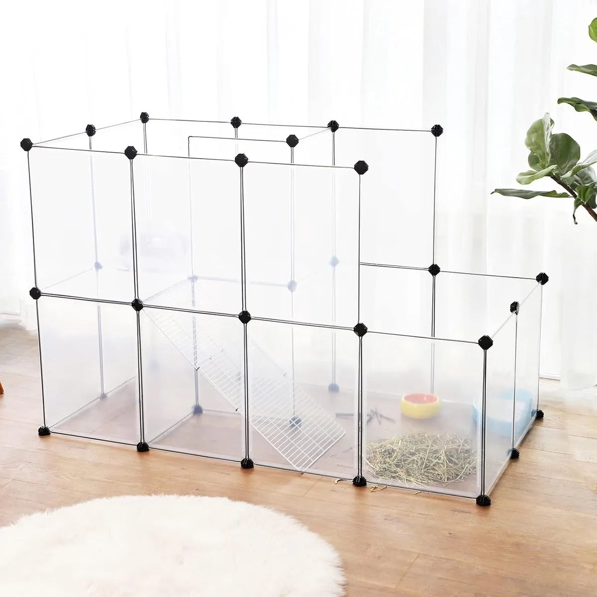 FurnStar - Speelren voor cavia's - Modulair - Kunststof - Transparant