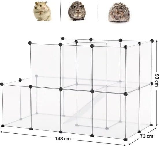 FurnStar - Speelren voor cavia's - Modulair - Kunststof - Transparant