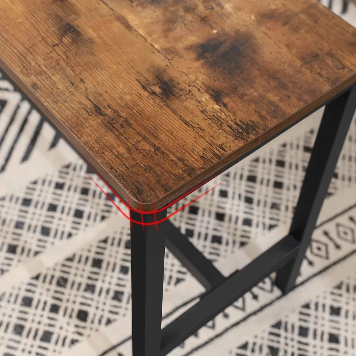 FurnStar Tafelbanken Set van 2 – Industriële Binnenbanken met Duurzaam Metalen Frame – 108 x 32,5 x 50 cm – Voor Keuken, Eetkamer of Woonkamer – Rustiek Bruin