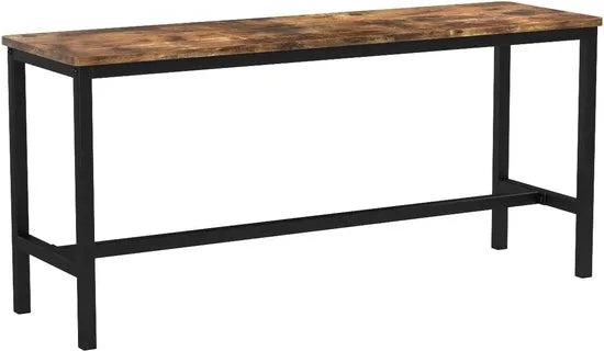 FurnStar Tafelbanken Set van 2 – Industriële Binnenbanken met Duurzaam Metalen Frame – 108 x 32,5 x 50 cm – Voor Keuken, Eetkamer of Woonkamer – Rustiek Bruin