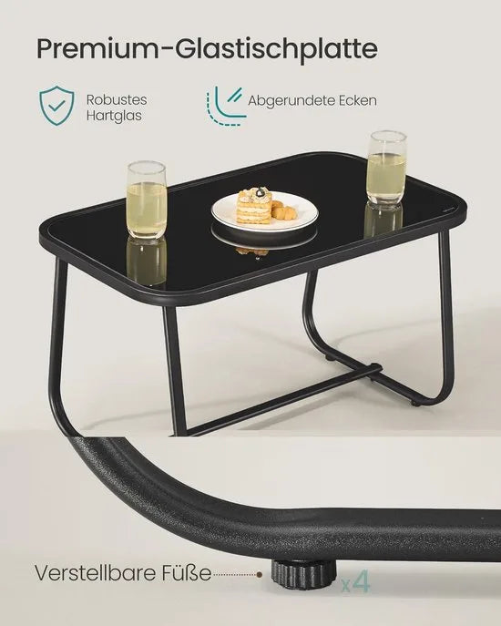 Furnstar Tuinmeubelset – 4-delig – 2 Schommelstoelen + Tuinbank + Tafel – Weerbestendig – Geelbruin