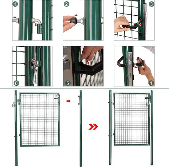 Furnstar - Tuinpoort inclusief slot en 3 sleutels groen GGD150G