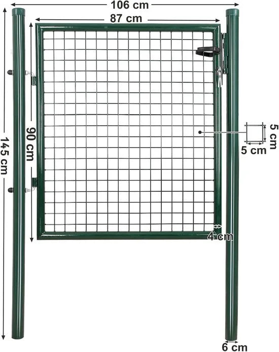 Furnstar - Tuinpoort inclusief slot en 3 sleutels groen GGD150G