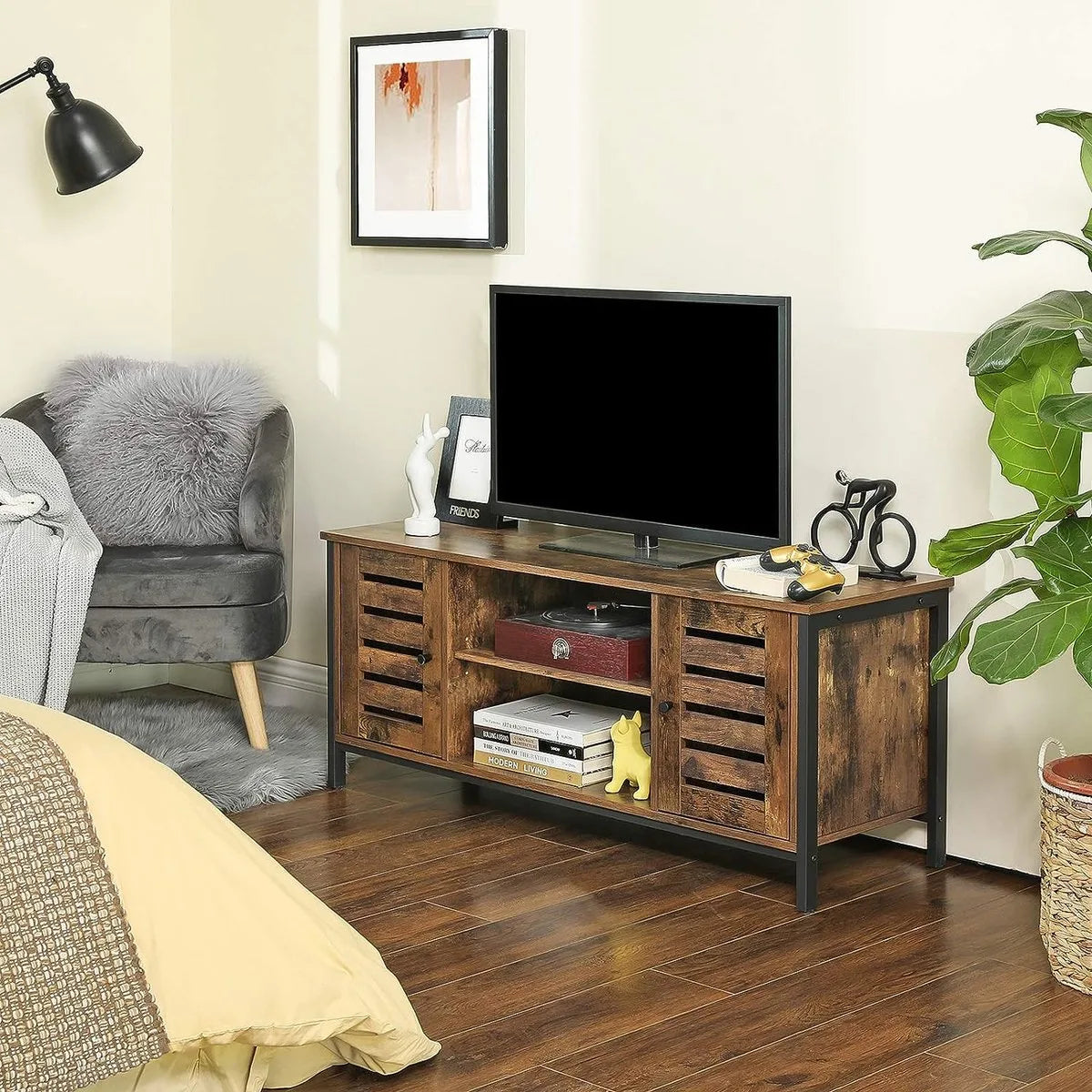 FurnStar tv meubel - Tv kast - 110x40x50cm - Bruin