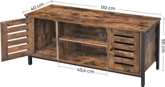 FurnStar tv meubel - Tv kast - 110x40x50cm - Bruin
