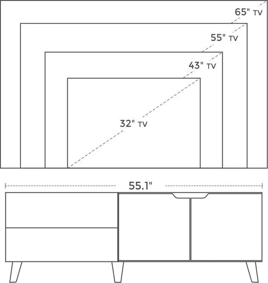 FurnStar - TV meubel - Tv kast - 140x40x45cm - Bruin