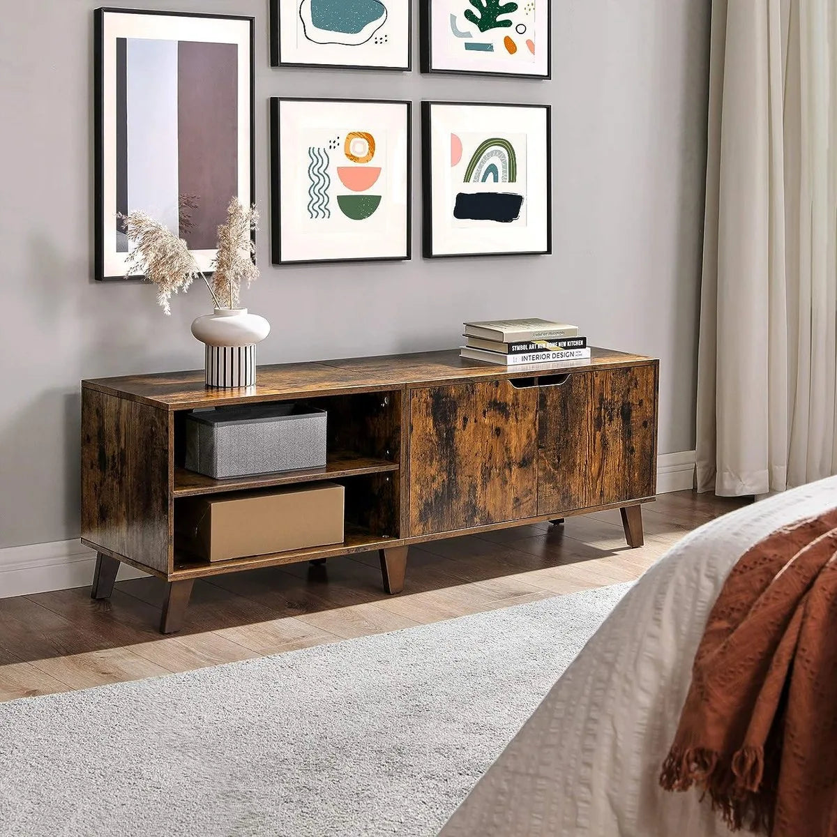 FurnStar - TV meubel - Tv kast - 140x40x45cm - Bruin