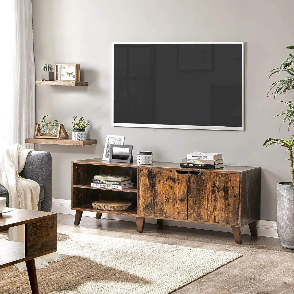 FurnStar - TV meubel - Tv kast - 140x40x45cm - Bruin
