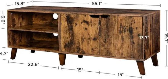 FurnStar - TV meubel - Tv kast - 140x40x45cm - Bruin