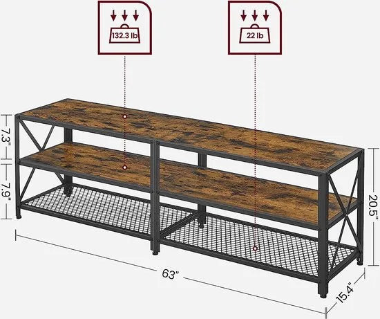 FurnStar tv meubel - Tv kast - 110x40x50cm - Bruin – 160 x 39 x 52cm