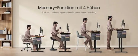 FurnStar Verstelbaar Bureau – Elektrisch In Hoogte Verstelbaar – Bureau Tafel met Geheugenfunctie voor 4 Hoogtes – Voor Thuiskantoor of Werkkamer – 60 x 110 x (72-120) cm – Inktzwart
