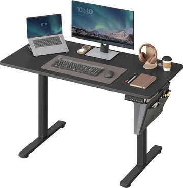 FurnStar - Verstelbaar Bureau Tafel - In Hoogte Verstelbaar Bureau Elektrisch - 70 x 160 x (72-120) cm - Geheugenfunctie voor 4 Hoogtes - Voor Thuiskantoor - Werkkamer - Inktzwart