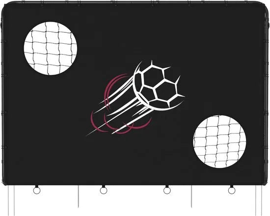 Furnstar - Voetbaldoel met doelwand 215 x 150 x 76 cm snelle montage tuin park strand metalen buizen en PE-net zwart SZQ215B02