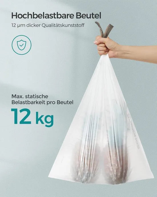 Furnstar Vuilniszakken met Trekkoord – Extra Sterk – Geschikt voor 20L Vuilnisemmer – 120 Stuks (3 Rollen) – Wit