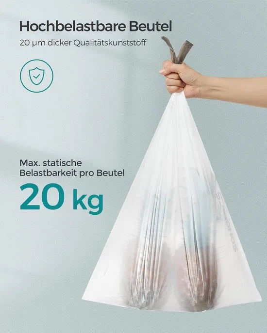 Furnstar Vuilniszakken met Trekkoord – Extra Sterk – Voor 25 Liter Vuilnisemmer – Precies Passend – 120 Stuks (3 Rollen) – Wit