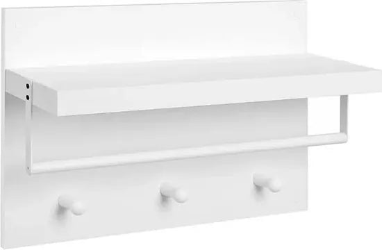 FurnStar wandkapstok - Hangende kapstok - 60x40x21.5cm - Wit