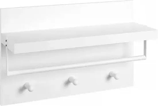 FurnStar wandkapstok - Hangende kapstok - 60x40x21.5cm - Wit