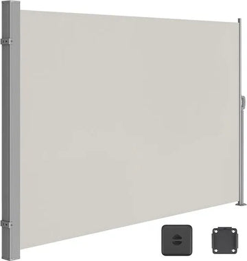 FurnStar - Zijwand - Windscherm - Uittrekbaar zijrolgordijn 200 x 300 cm - Zonwering - Ondoorzichtig - Balkon, terras, tuin - Beige