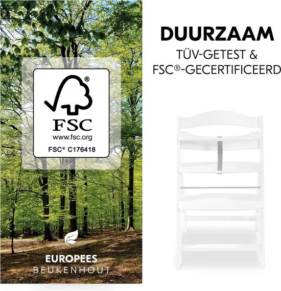 Hauck Alpha+ White Kinderstoel - Wit FSC® gecertificeerd beukenhout