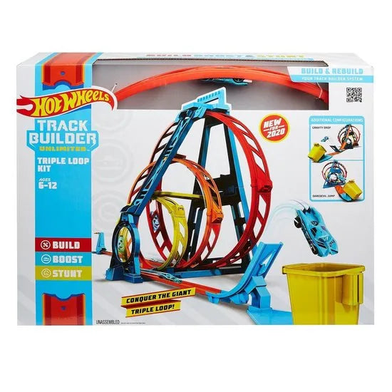 Hot Wheels Track Builder Driedubbele loopingset
