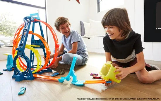 Hot Wheels Track Builder Driedubbele loopingset