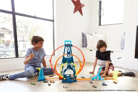 Hot Wheels Track Builder Driedubbele loopingset