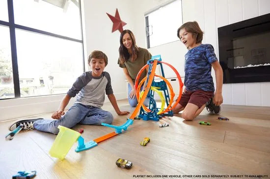 Hot Wheels Track Builder Driedubbele loopingset