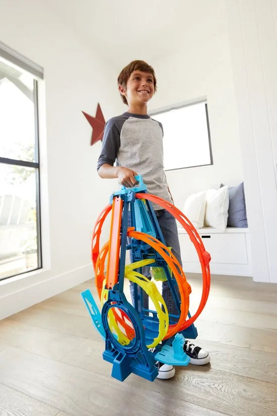 Hot Wheels Track Builder Driedubbele loopingset